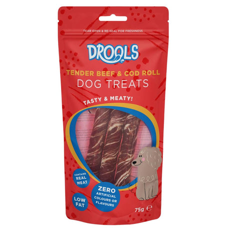 Drools Tender Beef & Cod Roll Dog Treats 60g (DR8588)