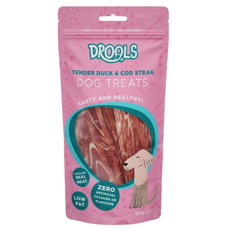 Drools Tender Duck & Cod Steak Dog Treats 60g (DR8587)