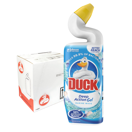 Duck Deep Action Gel Marine Wave Toilet Cleaner 750ml | Pack of 8