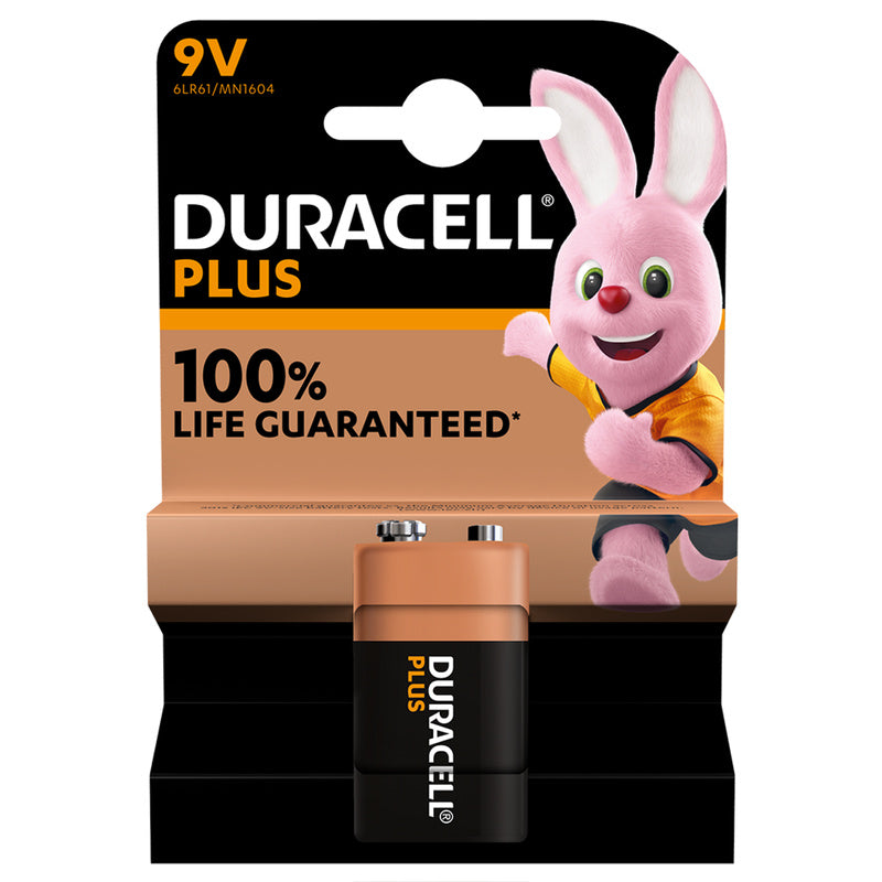 Duracell Plus 9V 6LR61 Alkaline Batteries - Single