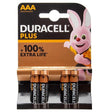 Duracell Plus AAA LR03 Alkaline Batteries - 4 Pack