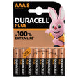 Duracell Plus AAA LR03 Alkaline Batteries - 8 Pack