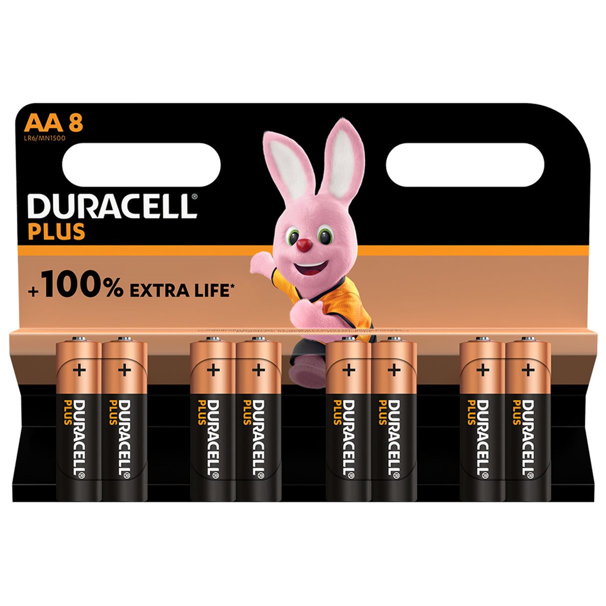 Duracell Plus AA LR6 Alkaline Batteries - 8 Pack