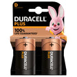 Duracell Plus D LR20 Alkaline Batteries - 2 Pack