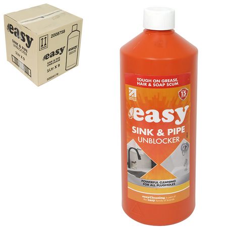 Easy Sink & Pipe Unblocker 1L |  Pack of 9