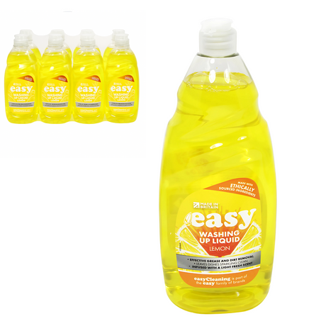 Easy Washing Up Liquid Lemon 500ml | Pack of 8
