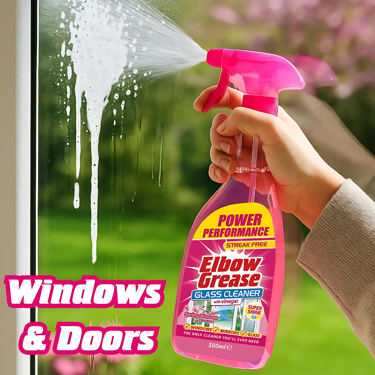 Elbow Grease Pink Glass Cleaner Spring Blossom 500ml
