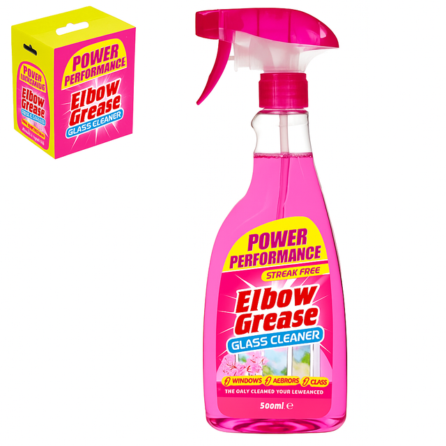 Elbow Grease Pink Glass Cleaner Spring Blossom 500ml | Pack of 8