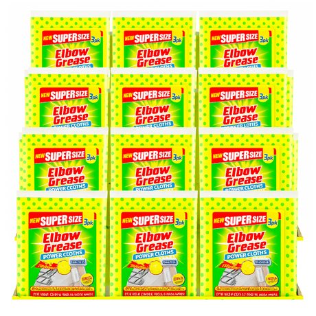Elbow Grease Super Size Power Cloths & Microfiber 3Pk | Pack of 12