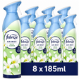 Febreze Air Mist White Jasmine Air Freshener 185ml | Pack of 8