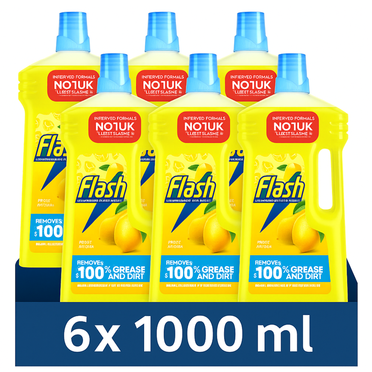 Flash Lemon Label Flash All Purpose Lemon Cleaner 1000ml | Pack of 6 – Bargains2u