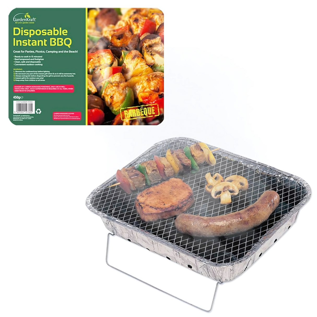 GardenKraft Disposable Instant BBQ Grill | 450g