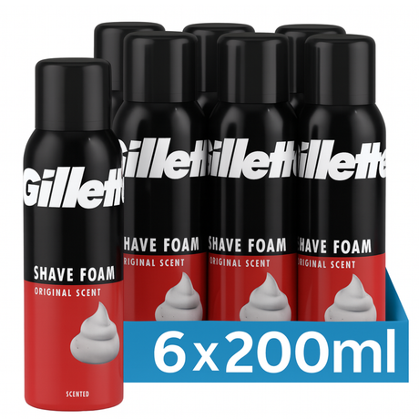 Gillette Regular Shaving Foam 200ml | Pack of 6