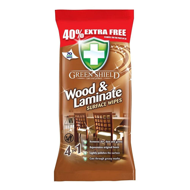 Green Shield Wood & Laminate Surface Wipes 70s