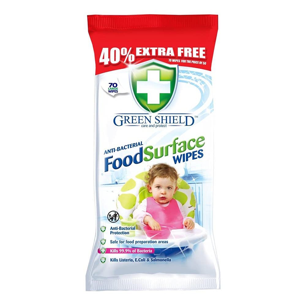 Green Shield Anti-Bacterial Food Surface Wipes 70s