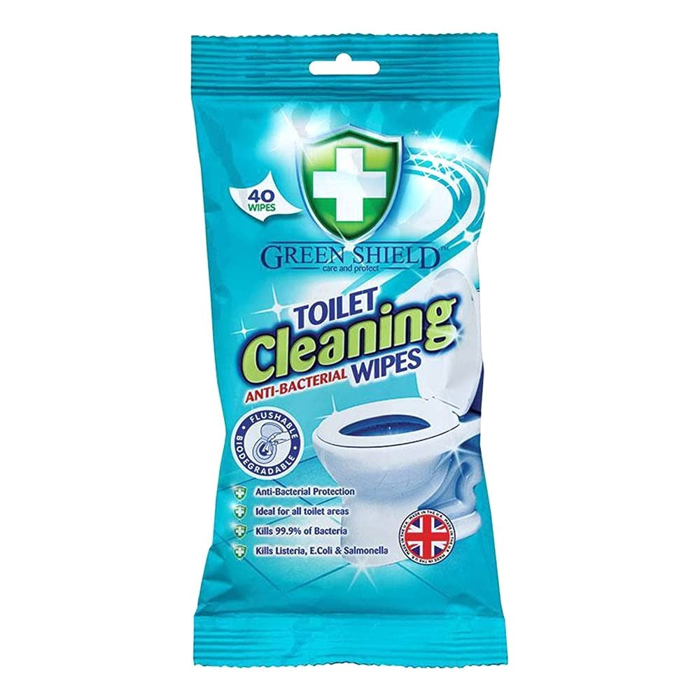 Green Shield Anti-Bacterial Toilet Cleaning Wipes 40s