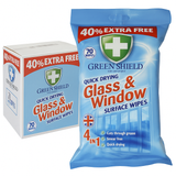 Green Shield Glass & Window Surface Wipes 70s I Pack of 12
