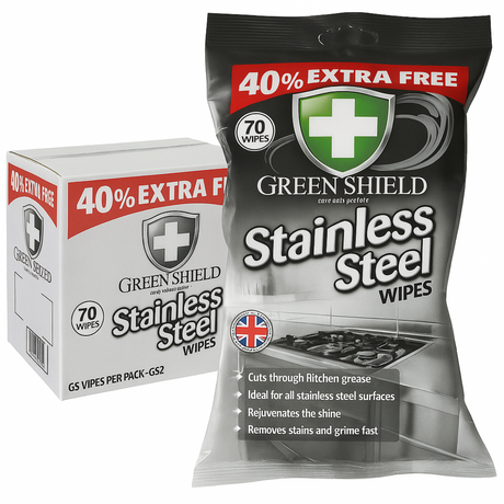 Green Shield Stainless Steel Wipes 70s I Pack of 12