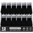 Handy Adult's Mens Black Magic Gloves GLM-110 | Pack of 12
