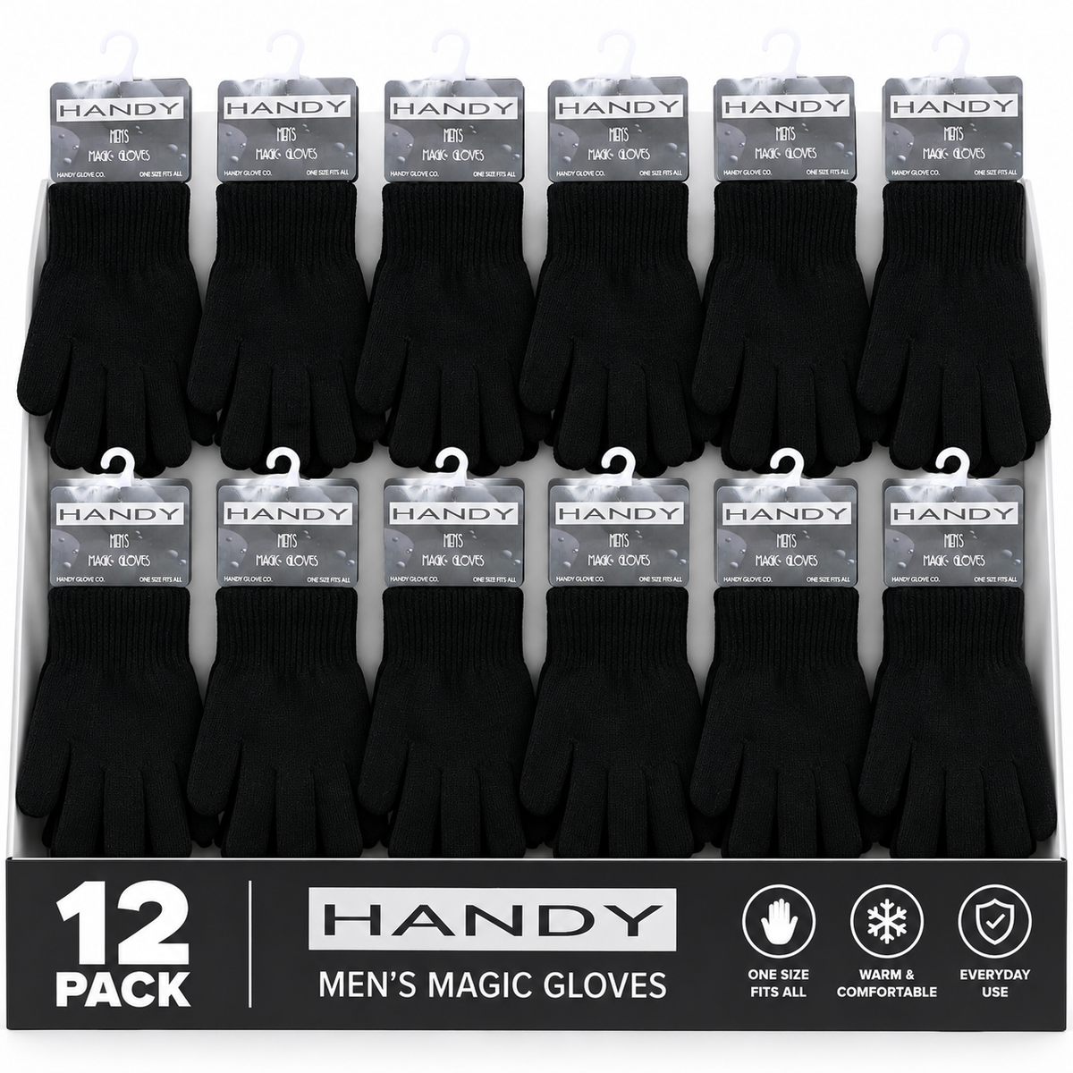Handy Adult's Mens Black Magic Gloves GLM-110 | Pack of 12