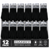 Handy Adult's Mens Black Magic Gloves GLM-110 | Pack of 12