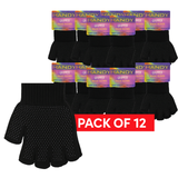 Handy Black Half Finger with Gripper Magic Gloves GLM-109 | Pack of 12