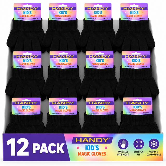 Handy Kids Black Magic Gloves GLM-100 | Pack of 12