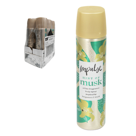 Impulse Hint of Musk Body Spray 75ml | Pack of 6