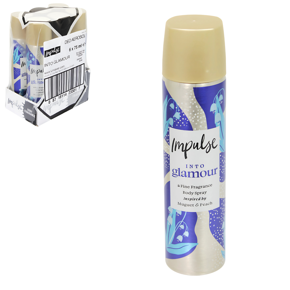Impulse Into Glamour Body Spray 75ml  | Pack of 6