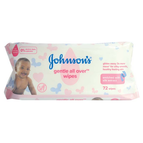 Johnsons Gentle All Over Baby Wipes 72s