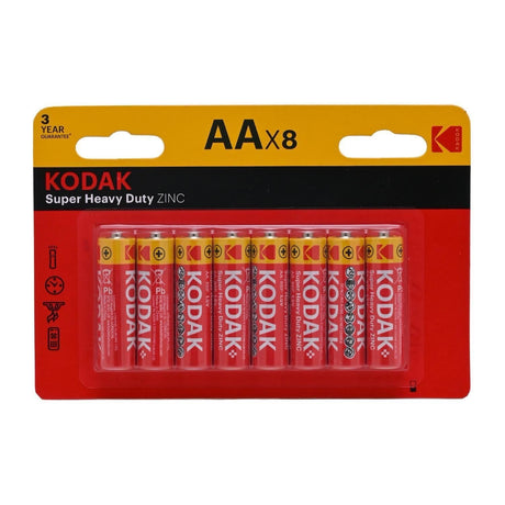 Kodak Super Heavy Duty Zinc AA Batteries - 8 Pack