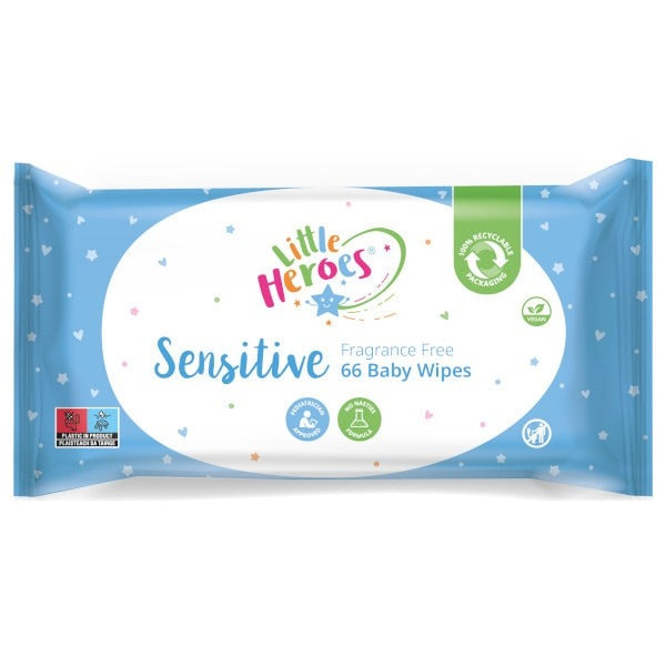 Little Heroes Sensitive Fragrance Free Baby Wipes 66s