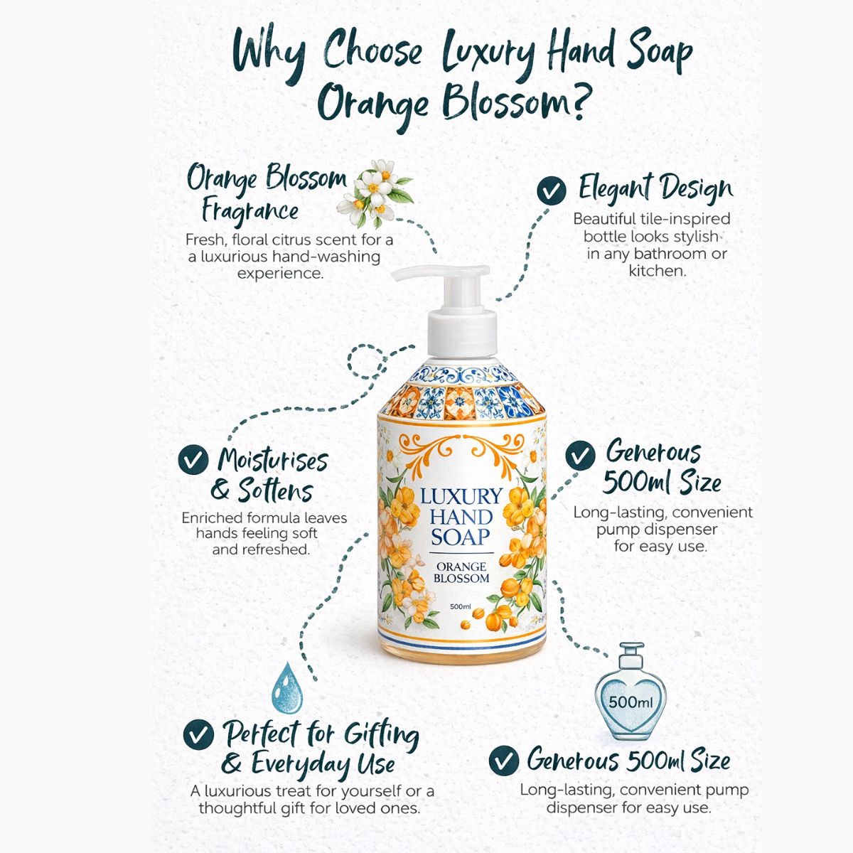 Luxury Hand Soap Orange Blossom 500ml