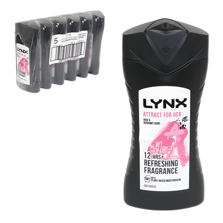 Lynx Attract for Her Body Wash Shower Gel 225ml | Pack of 6