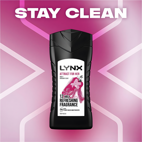 Lynx Attract for Her Body Wash Shower Gel 225ml | Pack of 6