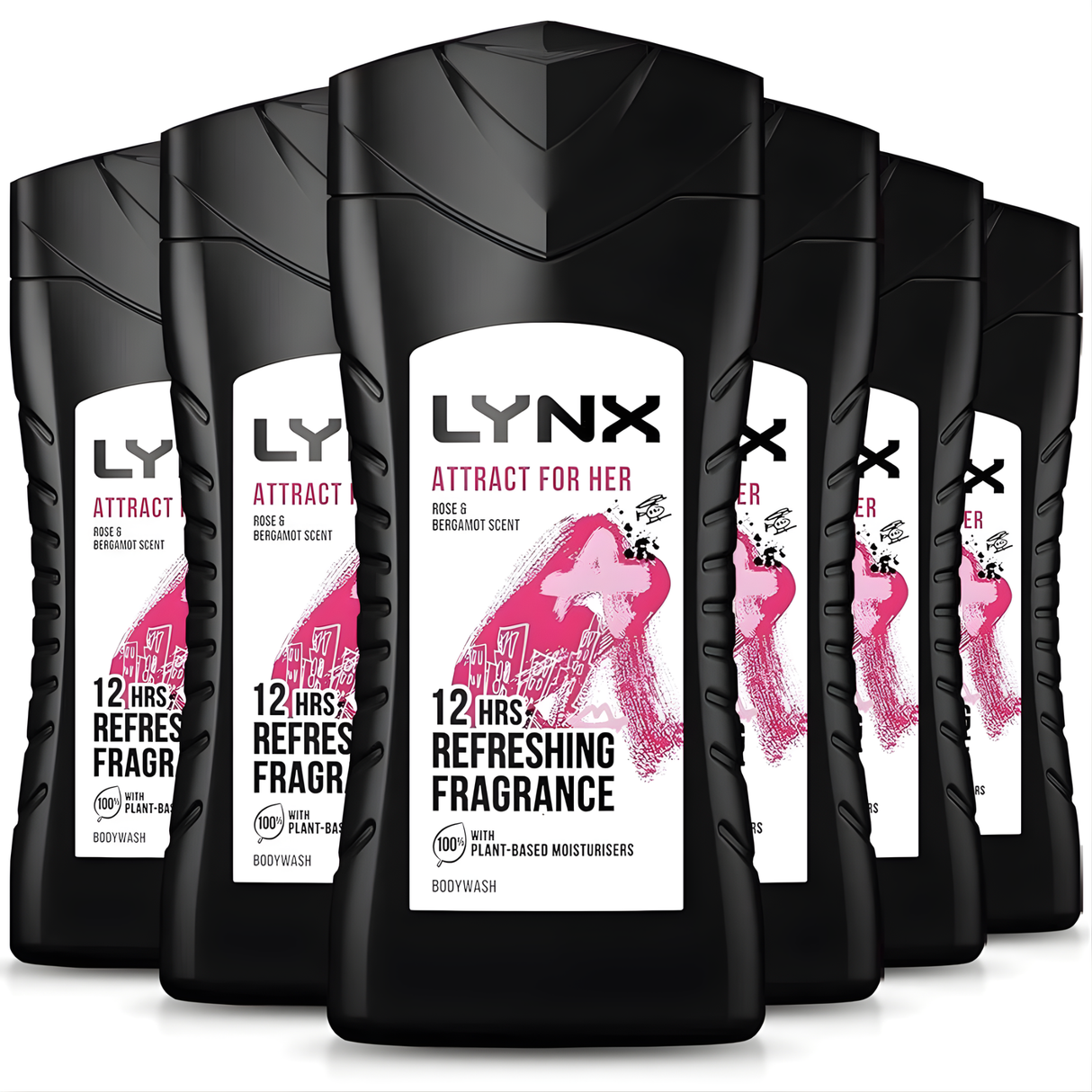 Lynx Attract for Her Body Wash Shower Gel 225ml | Pack of 6