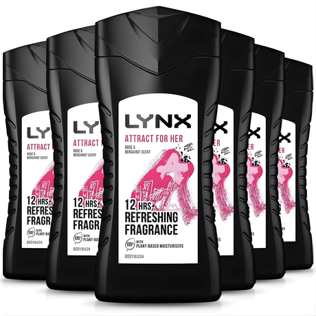 Lynx Attract for Her Body Wash Shower Gel 225ml | Pack of 6