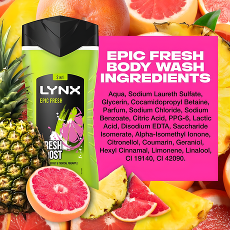 Lynx Epic Fresh Body Wash Shower Gel 225ml