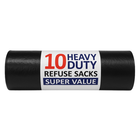 Made in Britain Black Heavy Duty 50L Refuse Sacks 10s