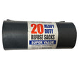 Made in Britain Black Heavy Duty 50L Refuse Sacks 20s