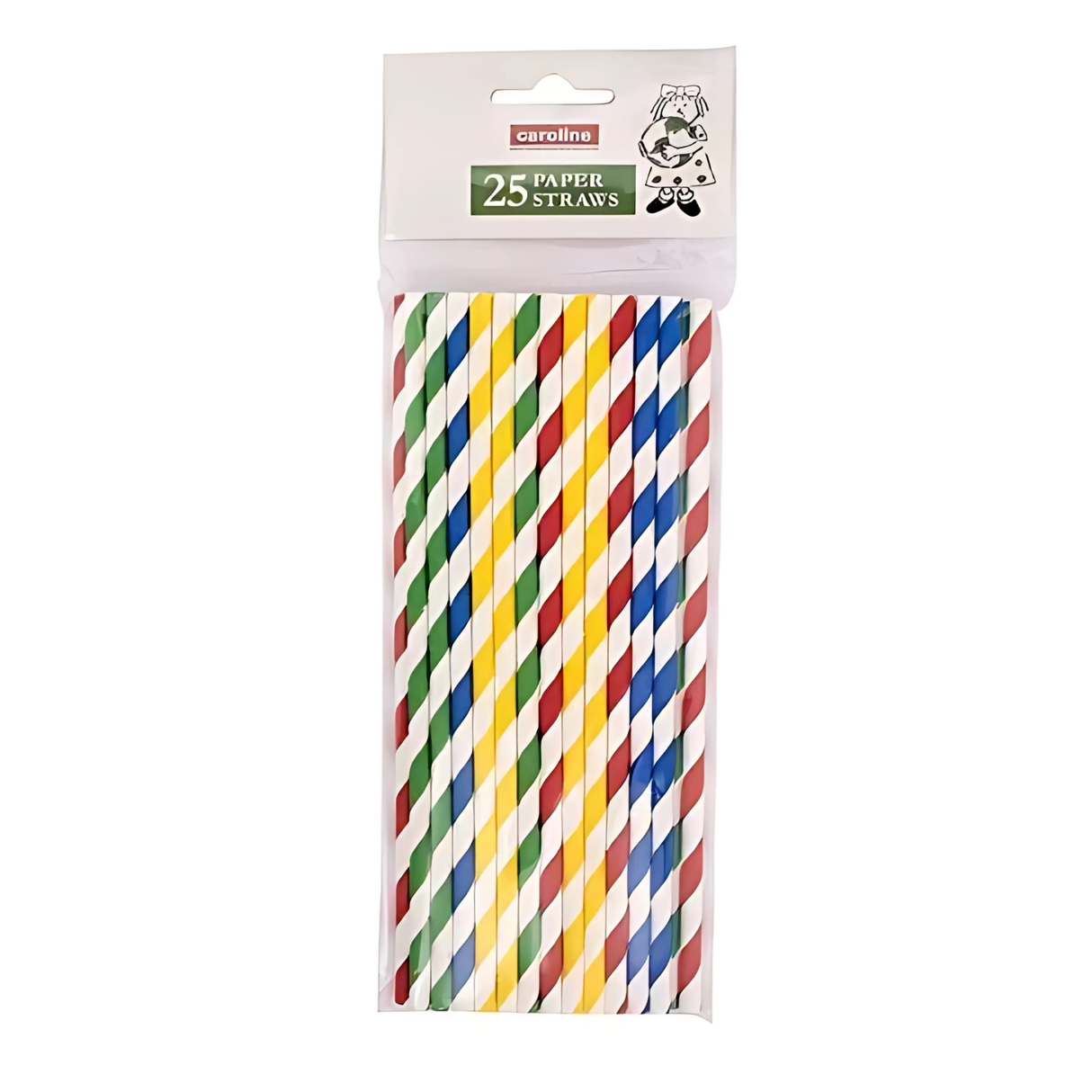 Caroline Multi-Coloured Striped Straws | Pack of 25