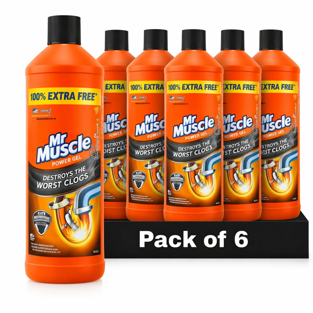 Mr Muscle Sink & Drain Power Gel 1 Litre - Pack of 6