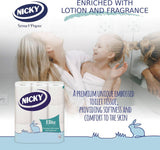 Nicky Elite 3 Ply Quilted Toilet Roll White | Pack of 45