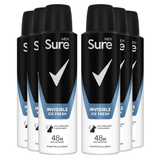 Pack of 6 | Sure Men Invisible Ice Fresh AP Deodorant 150ml
