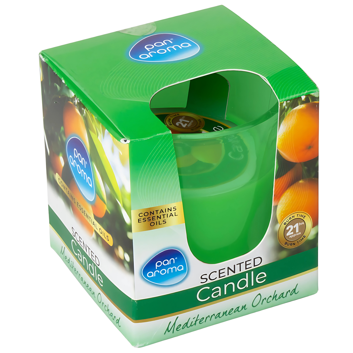 Pan Aroma Glass Candle Mediterranean Orchard 85g | Pack of 12