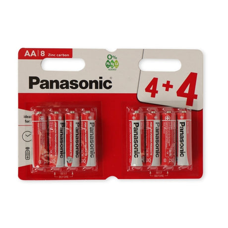 Panasonic Zinc Carbon AA Batteries - 8 Pack