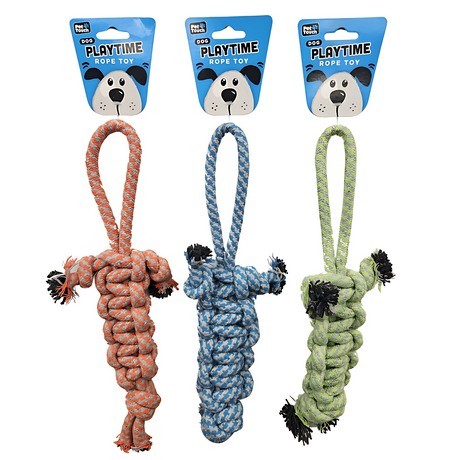 Pet Touch Assorted Braided Rope with Handle Dog Toy(HT8410)