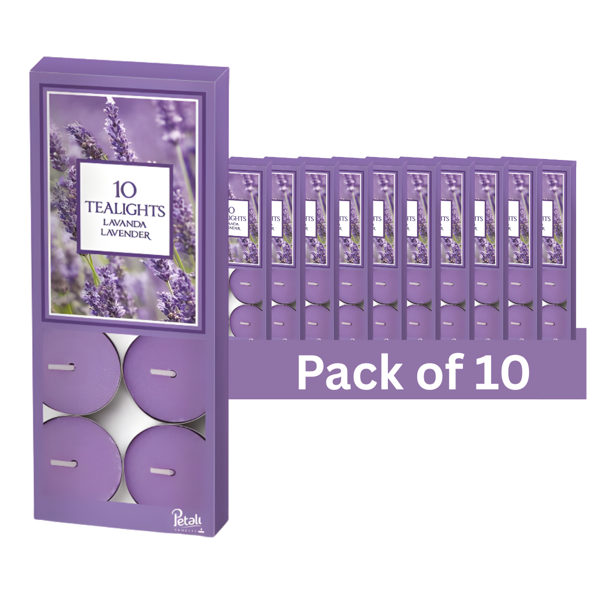 Petali Lavender Scented Tealights | Pack of 10x10