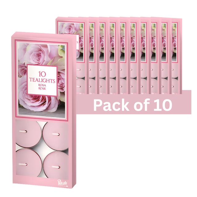 Petali Rose Scented Tealights | Pack of 10x10