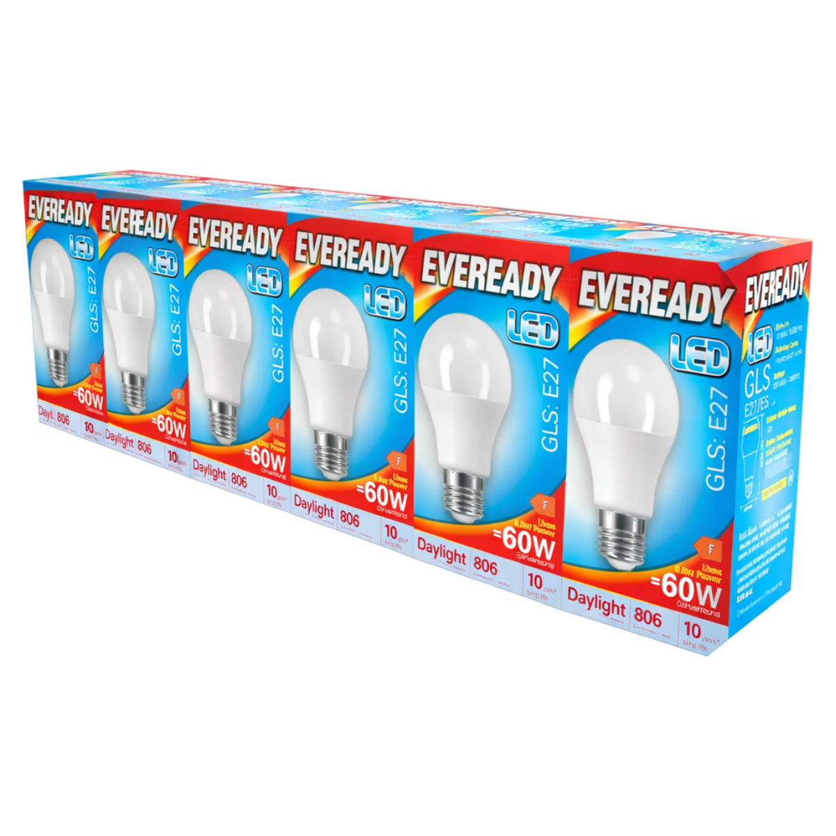Eveready 8.8W LED GLS Bulbs E27 6,500K (Daylight) | Pack of 6